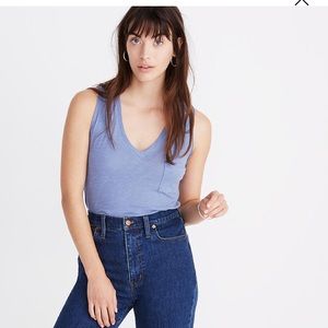 Madewell Whisper Cotton V-Neck Pocket Tank